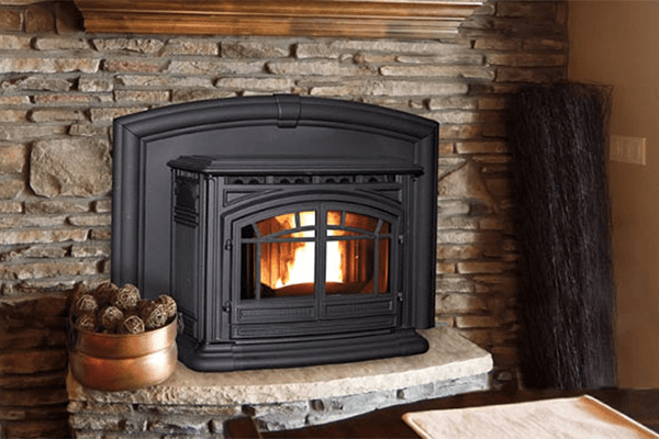 The M55 Cast Iron Pellet Fireplace Insert